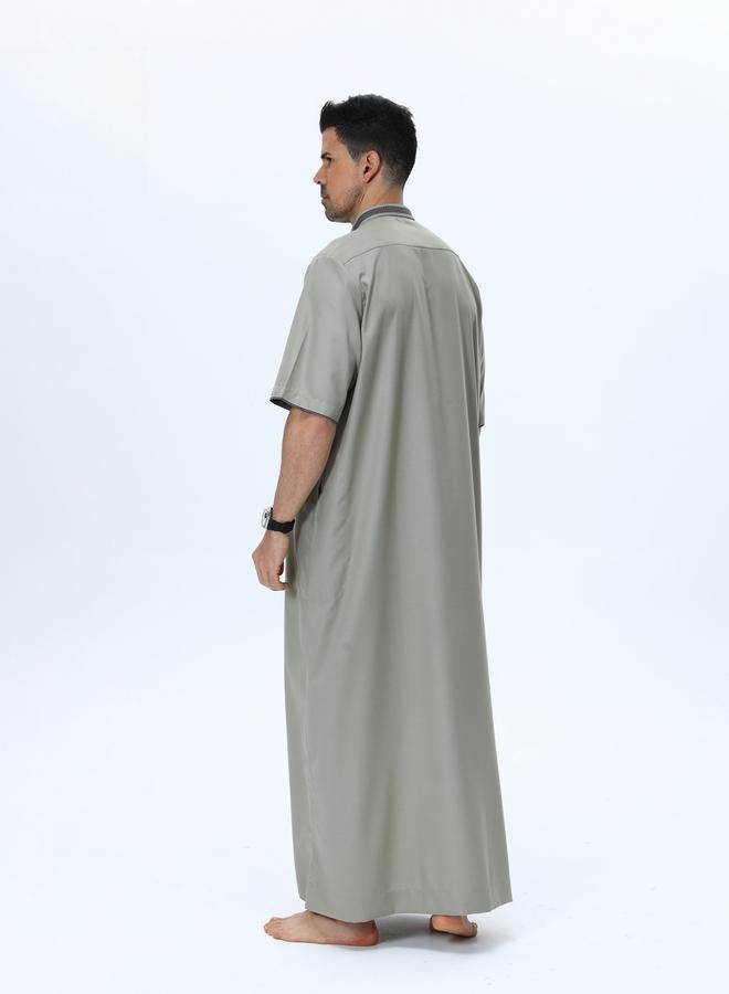 Take Two Men Henley Neck Button Placket Thobe - Image 3