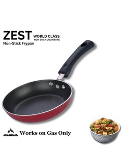 VINOD Vinod Zest Inducto Aluminium Non Stick Frypan - 20 cm | 3mm Extra Thick | 3 Layer Coating | Swiss Quality | Metal Spoon Friendly | Induction Base | 1 Year Warranty - Red  - Image 2