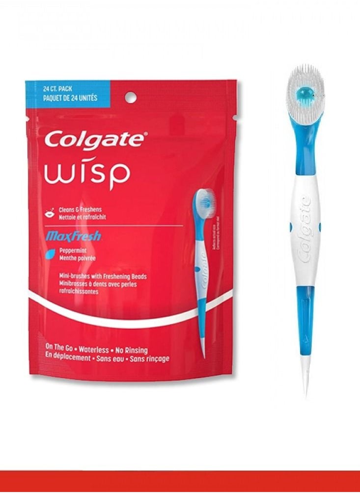 Colgate - Max Fresh Wisp Disposable Mini Toothbrush, Peppermint - 24 Count - Image 1