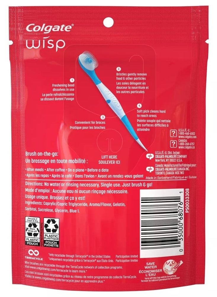 Colgate - Max Fresh Wisp Disposable Mini Toothbrush, Peppermint - 24 Count - Image 1