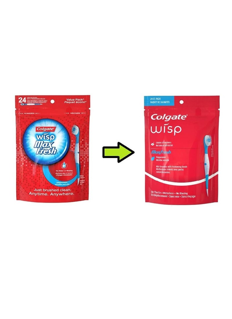 Colgate - Max Fresh Wisp Disposable Mini Toothbrush, Peppermint - 24 Count - Image 1