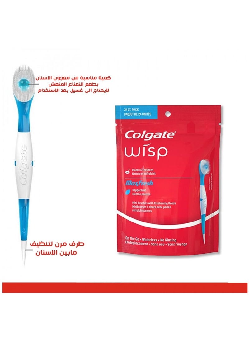 Colgate - Max Fresh Wisp Disposable Mini Toothbrush, Peppermint - 24 Count - Image 1