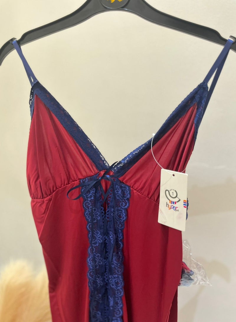 Hyper One Women's Nightgown with a Distinctive Design Maroon - Image 2
