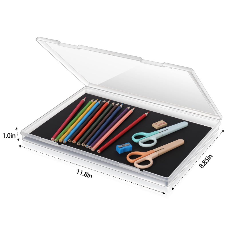 FAAYUCK 8 Pack Paper Storage Box, Scrapbook Paper Storage Fits 8.5" x 11.5" Letter, Stackable Plastic File Storage Box with Snap for Protecting Scrapbooks, Photos, Game Card, Office Supplies, Files - Image 2