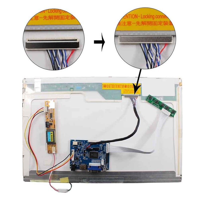 LCDBOARD VGA 2AV LVDs Controller Board 30Pin for 14.1" 15.4" 1280x800 LP141WX1 LP141WX3 LP154W01 LP154WX4 LP154WX3 B154EW02 LTN154X3-L01 LCD Panel - Image 2