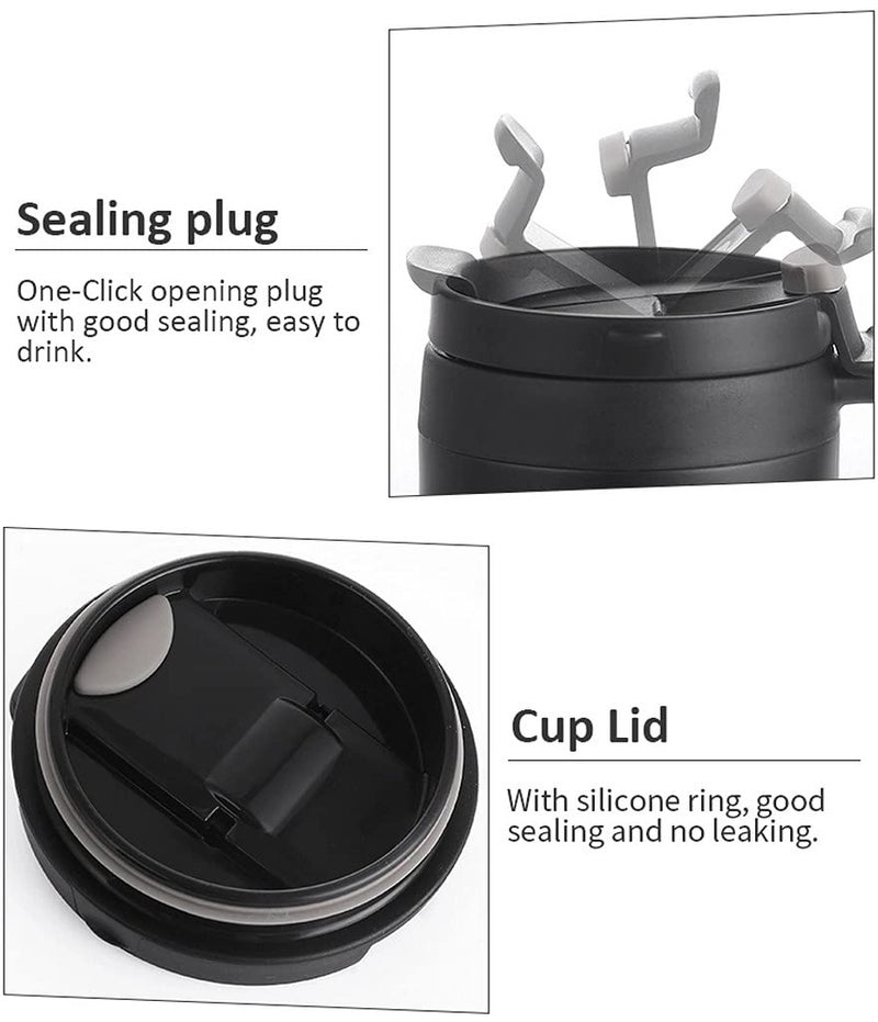SHIDHMI Coffee Mug Vacuum Insulated Camping Mug with Lid Hot/Cold, Double Walled 18/8 Stainless Steel for Kids, Sport,Cocoa,Cereal,Mocha,Cappuccino,Espresso Tea,Sipping lattes,Hot Chocolate (500 ML, Black) - Image 4
