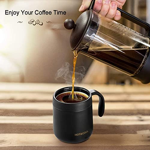 SHIDHMI Coffee Mug Vacuum Insulated Camping Mug with Lid Hot/Cold, Double Walled 18/8 Stainless Steel for Kids, Sport,Cocoa,Cereal,Mocha,Cappuccino,Espresso Tea,Sipping lattes,Hot Chocolate (500 ML, Black) - Image 2