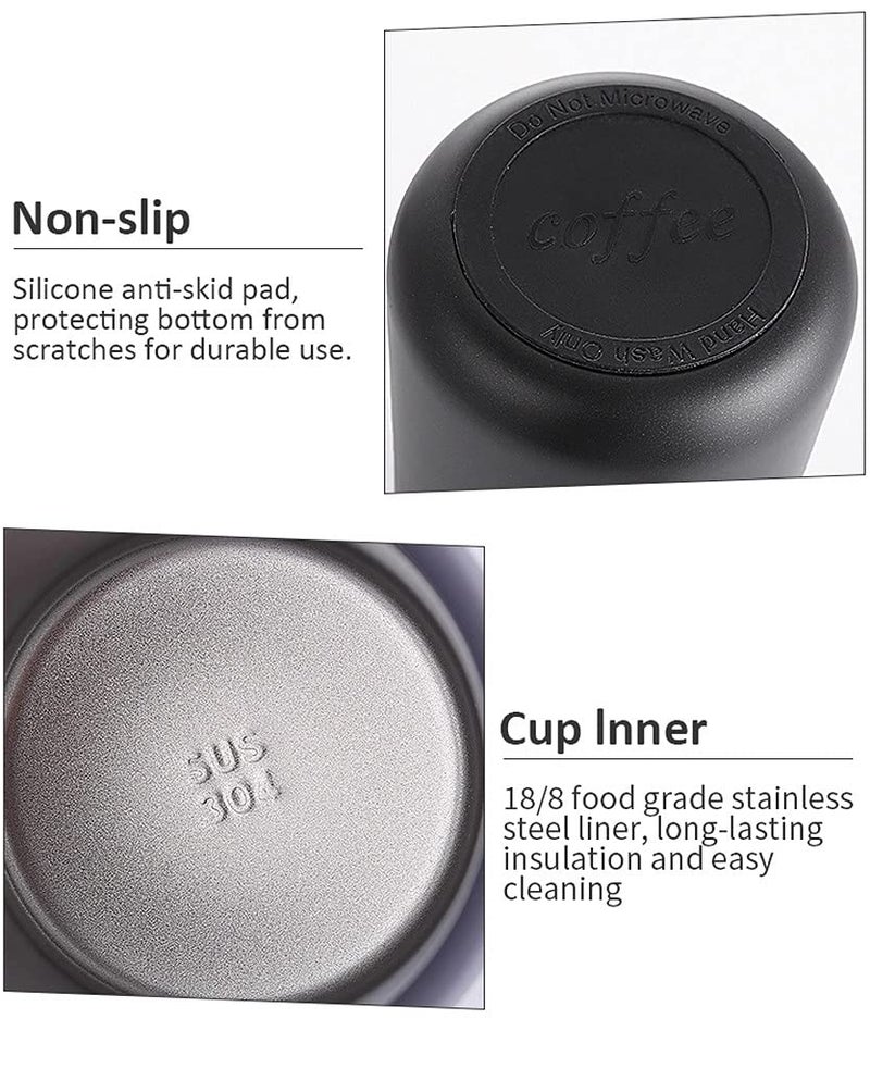 SHIDHMI Coffee Mug Vacuum Insulated Camping Mug with Lid Hot/Cold, Double Walled 18/8 Stainless Steel for Kids, Sport,Cocoa,Cereal,Mocha,Cappuccino,Espresso Tea,Sipping lattes,Hot Chocolate (500 ML, Black) - Image 5