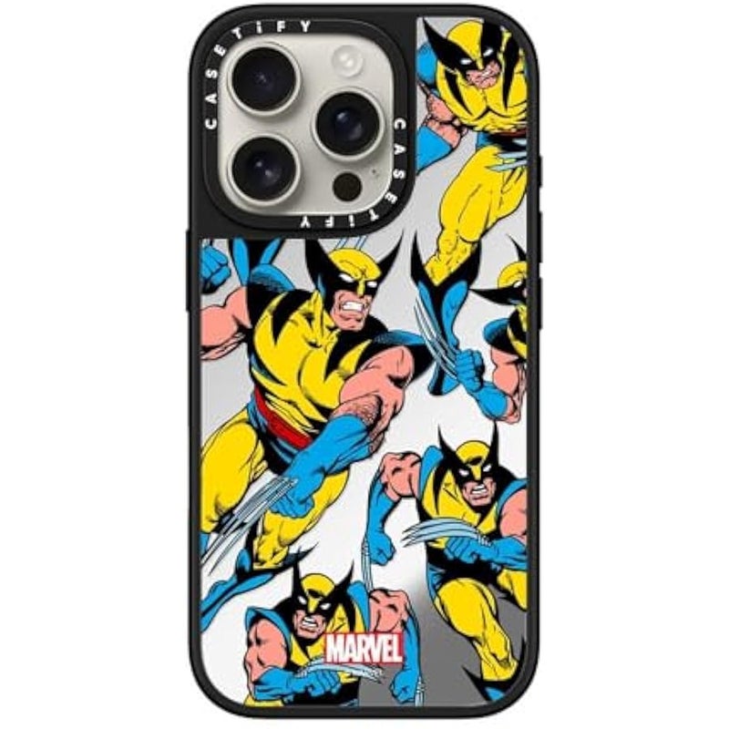 Casetify Mirror iPhone 16 Pro Case 【Deadpool & Wolverine Co-Lab / 4.9ft Drop Protection/Magsafe】 - Wolverine Pattern Case - Silver on Black - Image 3