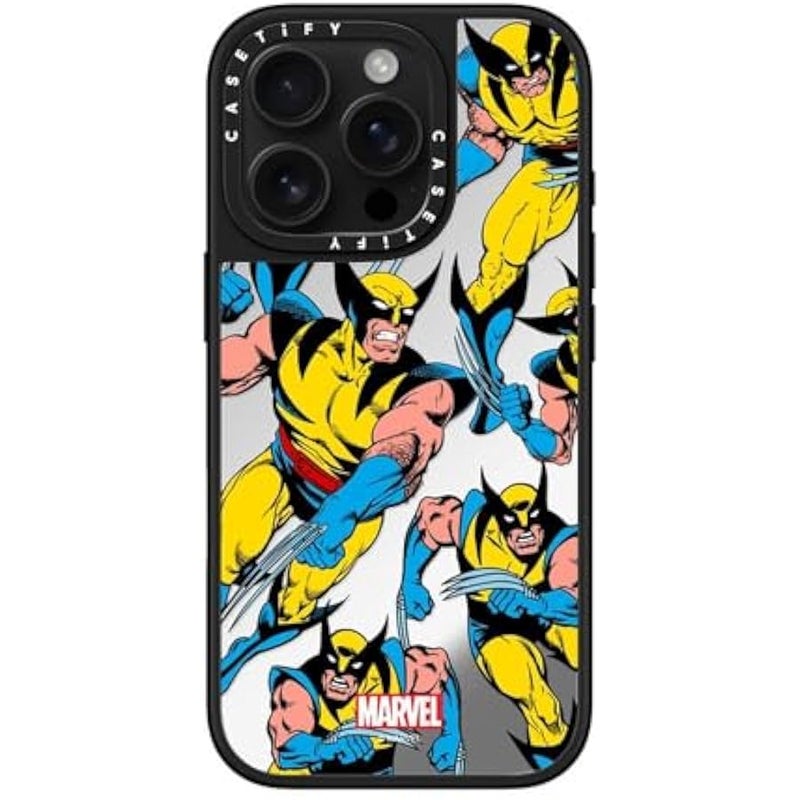 Casetify Mirror iPhone 16 Pro Case 【Deadpool & Wolverine Co-Lab / 4.9ft Drop Protection/Magsafe】 - Wolverine Pattern Case - Silver on Black - Image 2