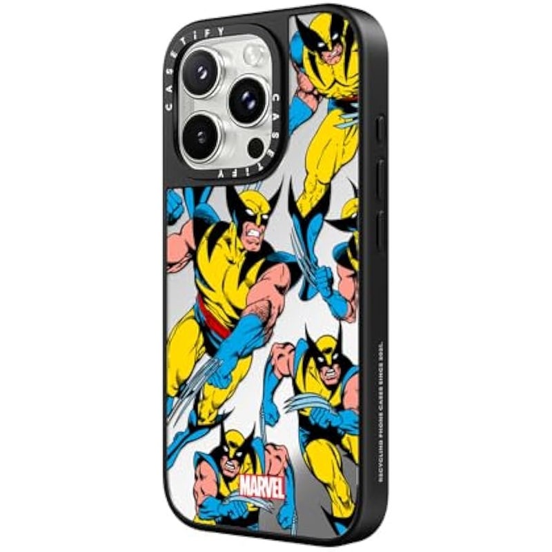 Casetify Mirror iPhone 16 Pro Case 【Deadpool & Wolverine Co-Lab / 4.9ft Drop Protection/Magsafe】 - Wolverine Pattern Case - Silver on Black - Image 5