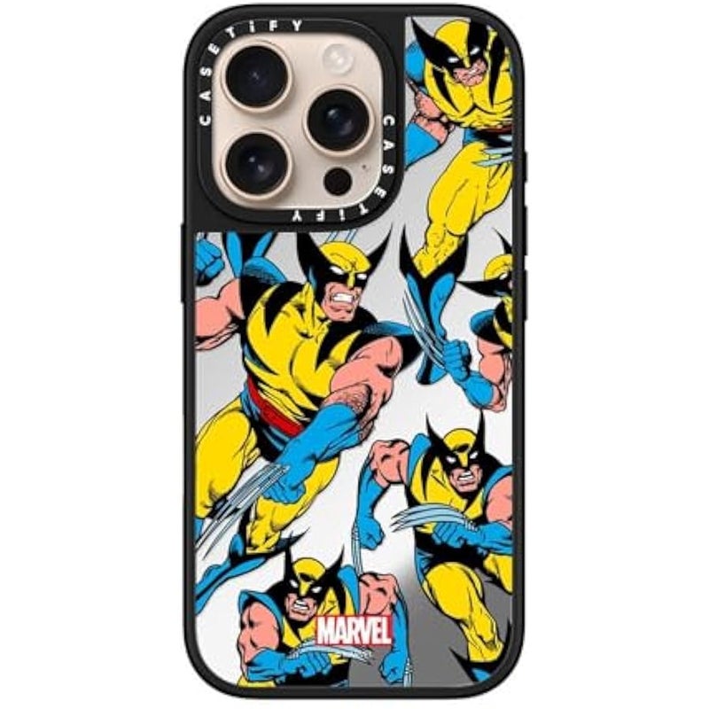 Casetify Mirror iPhone 16 Pro Case 【Deadpool & Wolverine Co-Lab / 4.9ft Drop Protection/Magsafe】 - Wolverine Pattern Case - Silver on Black - Image 4