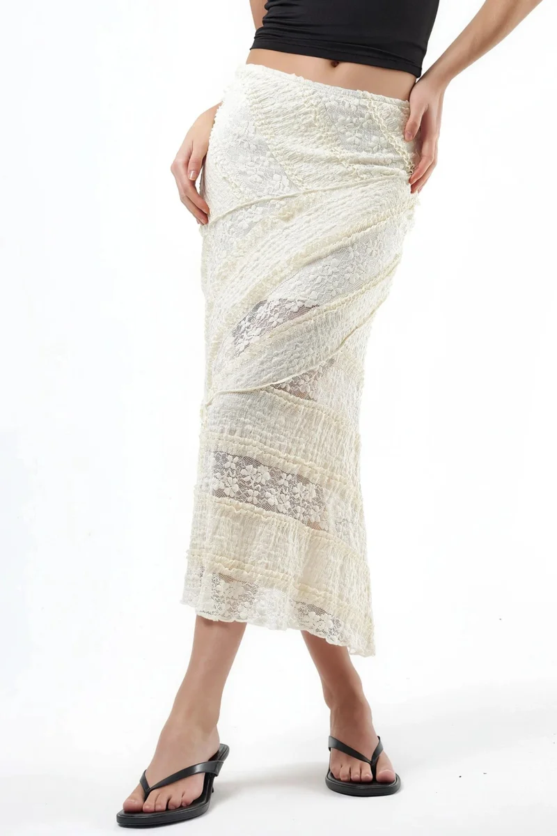 Busem BUSEM Textured A-Line Midi Skirt