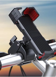 Bike Phone Mount Holder, Adjustable Motorcycle Phone Mount，360° Rotate Suitable for iPhone & Android Smartphones ，Black