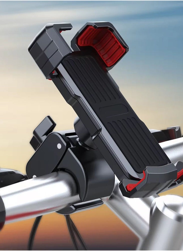 Halamine - Bike Phone Mount Holder, Adjustable Motorcycle Phone Mount，360° Rotate Suitable for iPhone & Android Smartphones ，Black - Image 1