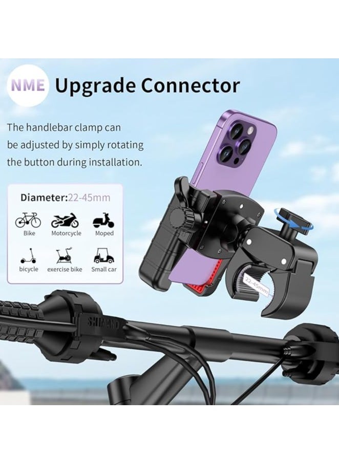 Halamine - Bike Phone Mount Holder, Adjustable Motorcycle Phone Mount，360° Rotate Suitable for iPhone & Android Smartphones ，Black - Image 1
