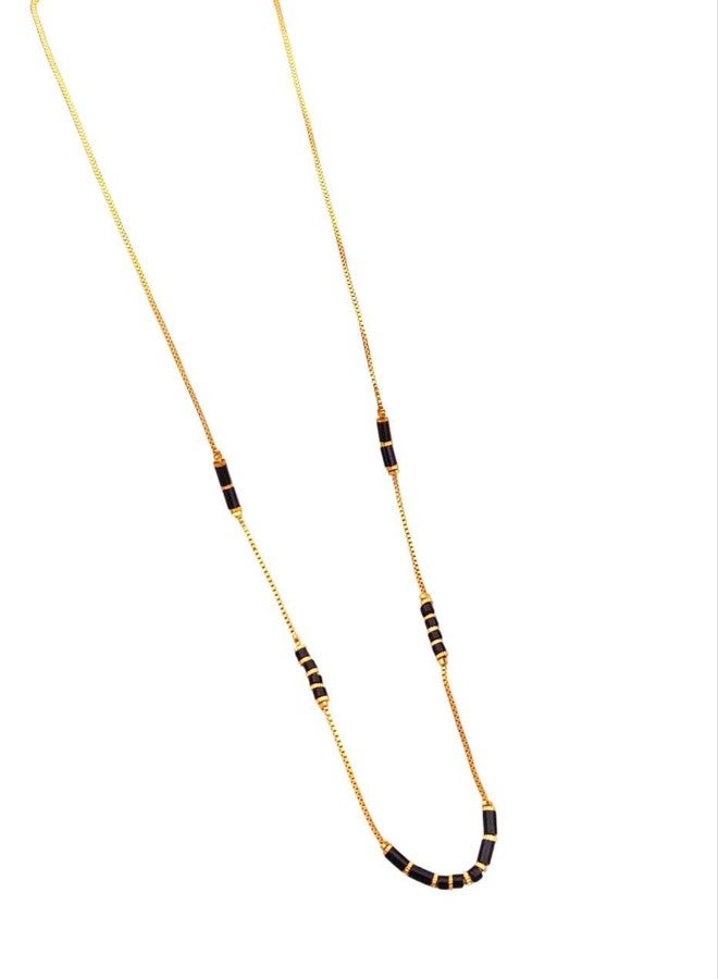 sweeply Traditional Black Bead Mangalsutra Chain for Women | Lightweight Daily, Wear Jewelry, Best Birthday Gift, perfect for Anniversary, Mother's Day gift, Valentine Gift, Gift for Diwali - Image 1