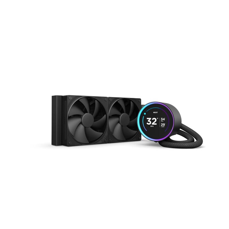 NZXT Kraken Elite 240 2024 - AIO CPU Liquid Cooler - 240mm Radiator - 2 x F120P Fans - Customizable 2.72" IPS LCD - NZXT Turbine Pump - AMDÂ® AM5, AM4 - IntelÂ® LGA 1851/1700, 1200/115X - Black - Image 1