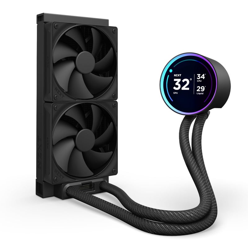 NZXT Kraken Elite 240 2024 - AIO CPU Liquid Cooler - 240mm Radiator - 2 x F120P Fans - Customizable 2.72" IPS LCD - NZXT Turbine Pump - AMDÂ® AM5, AM4 - IntelÂ® LGA 1851/1700, 1200/115X - Black - Image 4