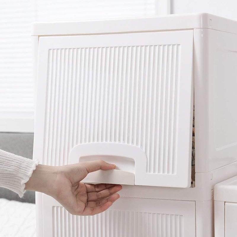 FINWARE Plastic Cupboard for Clothes Plastic Cabinet for Storage Foldable Wardrobe for Clothes Plastic Cloth Rack for Storage Clothes Storage Cabinet Plastic Modular Drawer Storage Box 2 - Image 3