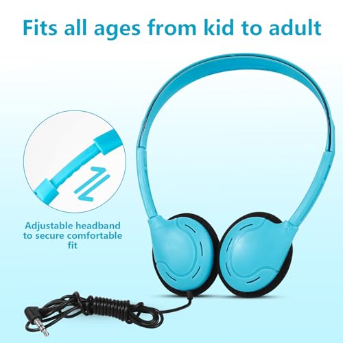 ZNXZXP 30 Pack Class Set Headphones for Students School Classroom Headphones Bulk Over The Ear Adjustable with 35 mm Jack for Library Online Lesson and Testing OfficeGifts 10 Mixed Colors - Image 3