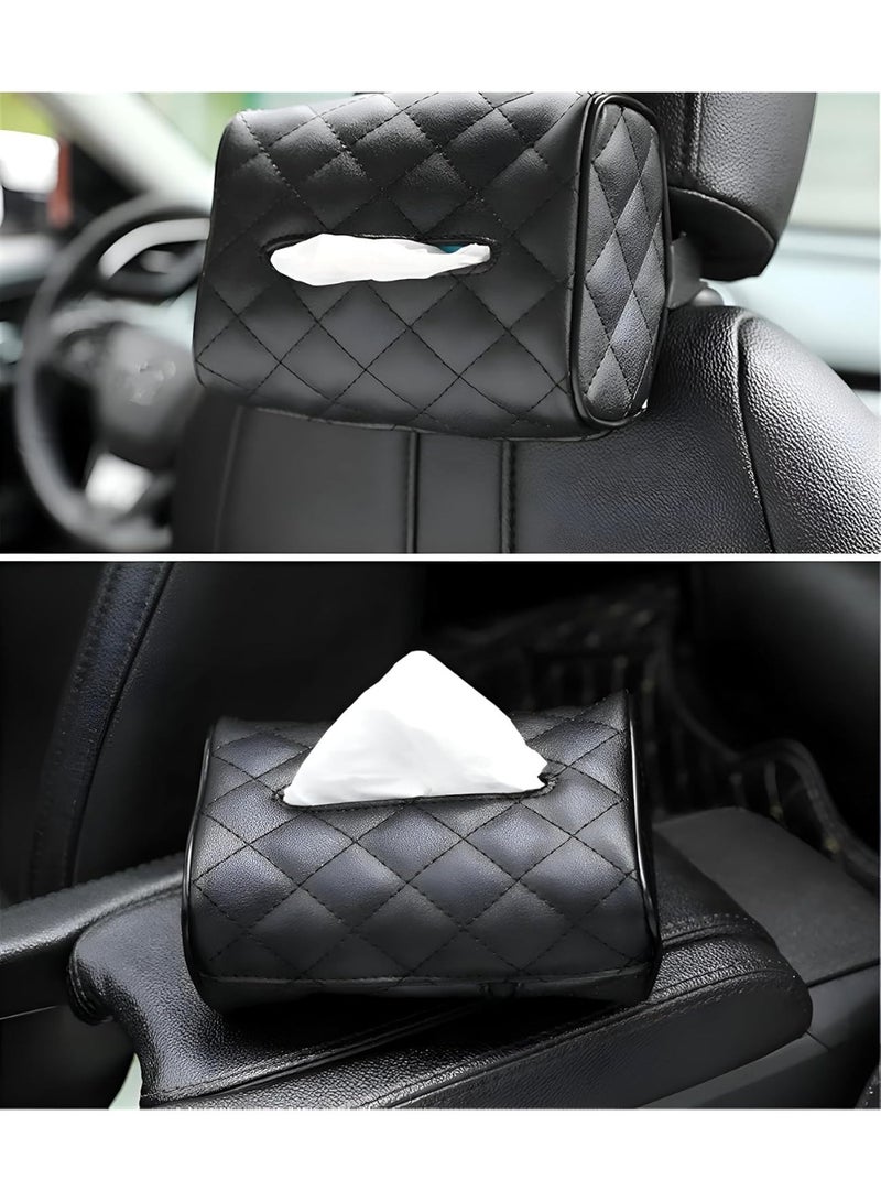 Vehicle Tissue Box Organizer – Leather Back Seat Mounted Tissue Holder for Easy Access - Image 1