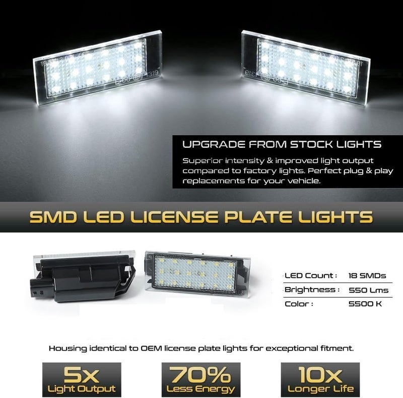 QASULER LED License Plate Light for Renault Vehicles - Image 4