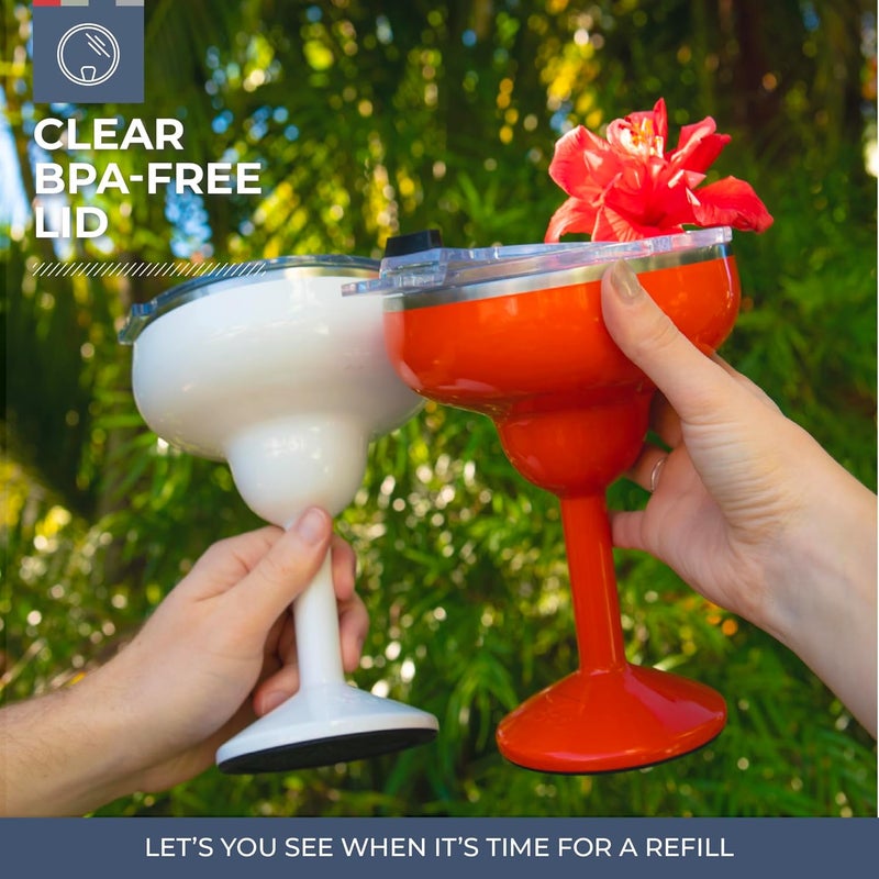 ORCA Rita | Temperature Insulated, Stainless Steel Margarita Glass, Lidded Tumbler for Cocktails, Wine & Cold Drinks — Seafoam - Image 1