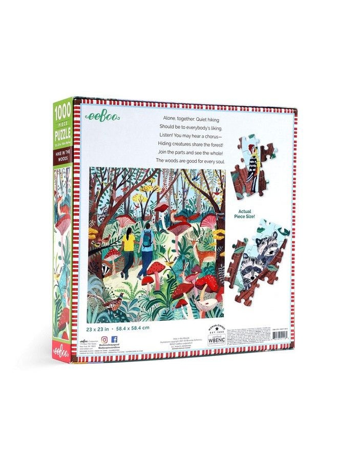 eeboo : Piece And Love Hike In The Woods 1000 Piece Square Adult Jigsaw Puzzle Puzzle For Adults And Families Glossy Sturdy Pieces And Minimal Puzzle Dust  - Image 3