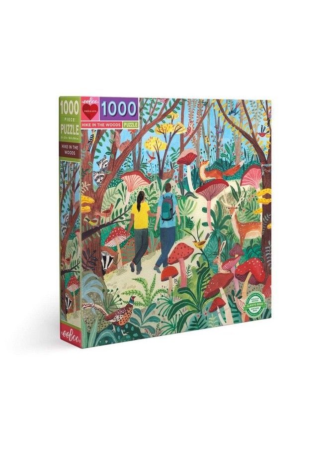 eeboo : Piece And Love Hike In The Woods 1000 Piece Square Adult Jigsaw Puzzle Puzzle For Adults And Families Glossy Sturdy Pieces And Minimal Puzzle Dust  - Image 2
