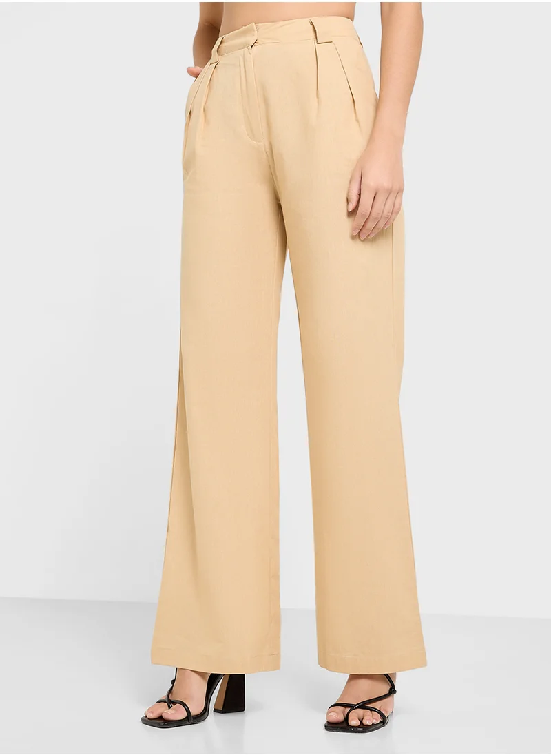 Ginger Cotton Button Up Vest & Wide Leg Pant Co-Ord Set