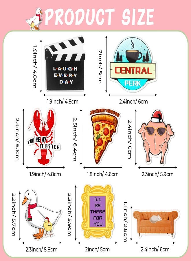 VinBee 8PC Acrylic Fridge Magnets Set, 90s TV Show Inspired Decor for Women, Funny Refrigerator Stickers, Cute Kitchen Gift for Fans, Cruise & Home Decorations - Image 2