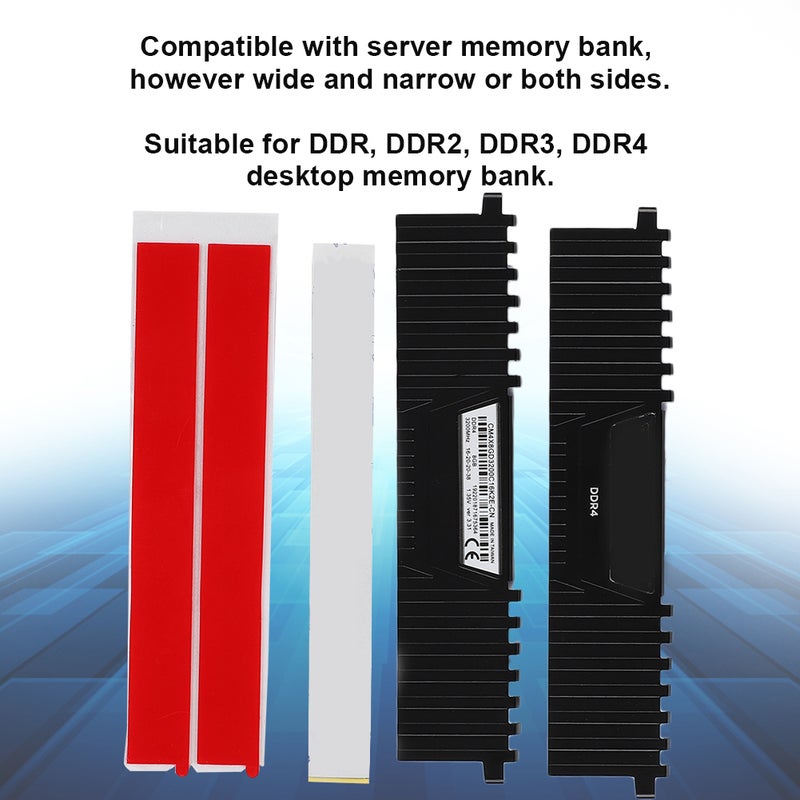 2Pcs Desktop Computer Memory Bank Aluminum Cooling Fin for DDR / DDR2 / DDR3 / DDR4 - Image 3