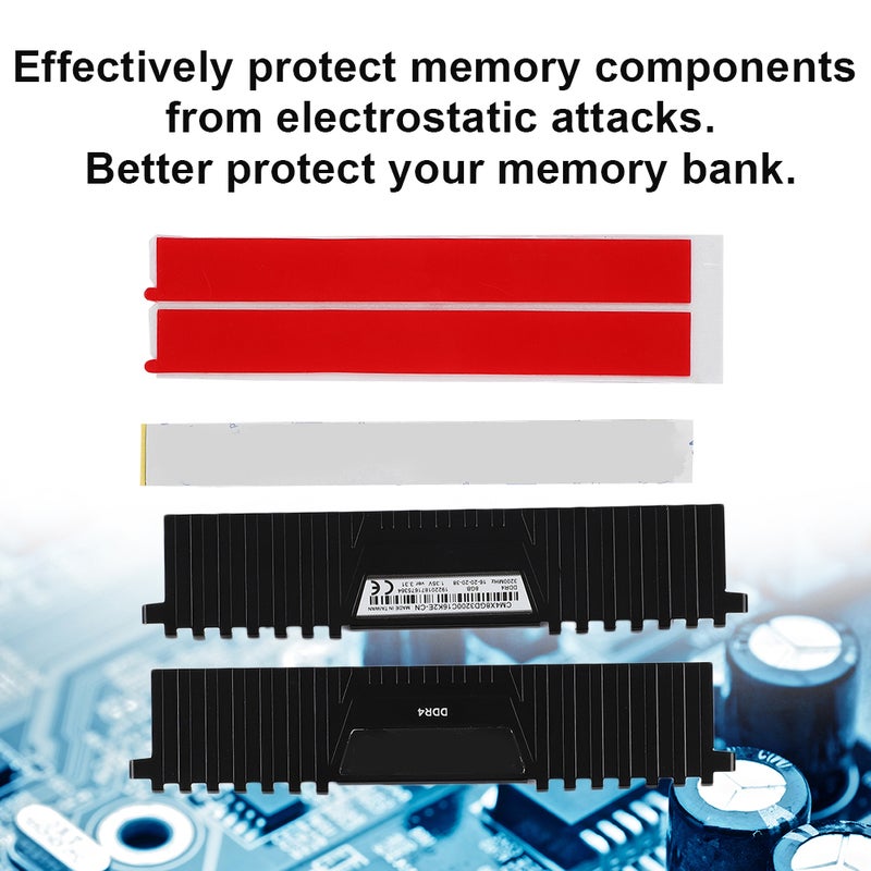2Pcs Desktop Computer Memory Bank Aluminum Cooling Fin for DDR / DDR2 / DDR3 / DDR4 - Image 1