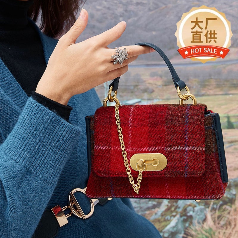 Harris Tweed Bag Women'S British Style Large Capacity Portable Tote Shoulder Bag - Image 2