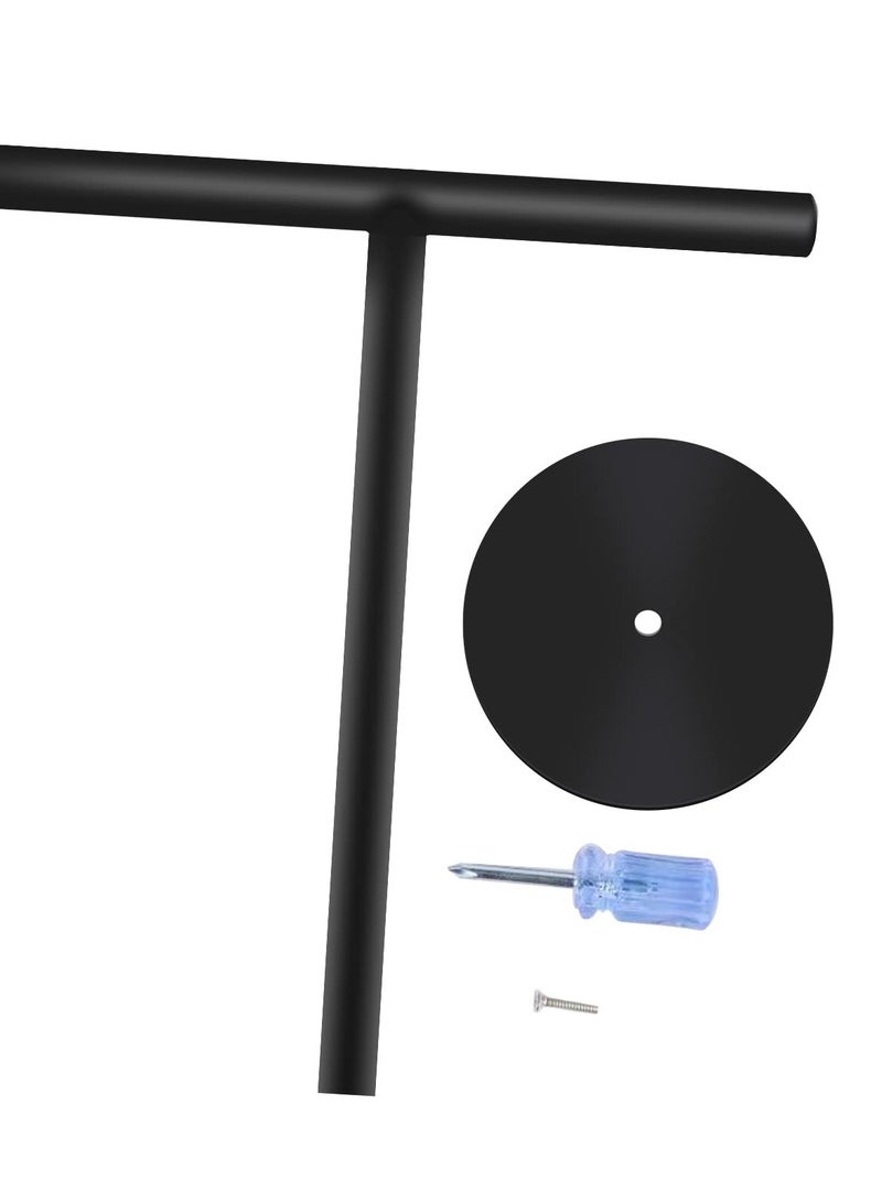 Minimalist T-Shape Hand Towel Holder, Free Standing Rack for Bathroom & Kitchen Countertops | Matte Black Stainless Steel Finish - Image 4