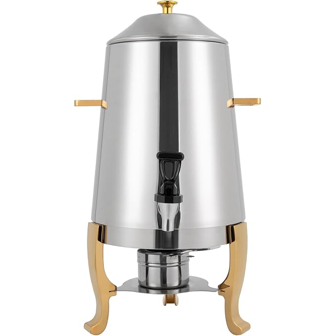 YIYIBYUS 3.5 Gallon Hot Beverage Dispenser, Stainless Steel Coffee Urn Chafer, Hot Drinks Dispenser for Milk Coffee Tea Water Juice - Parties Event Buffet Catering, Alcohol heating, Silver - Image 1