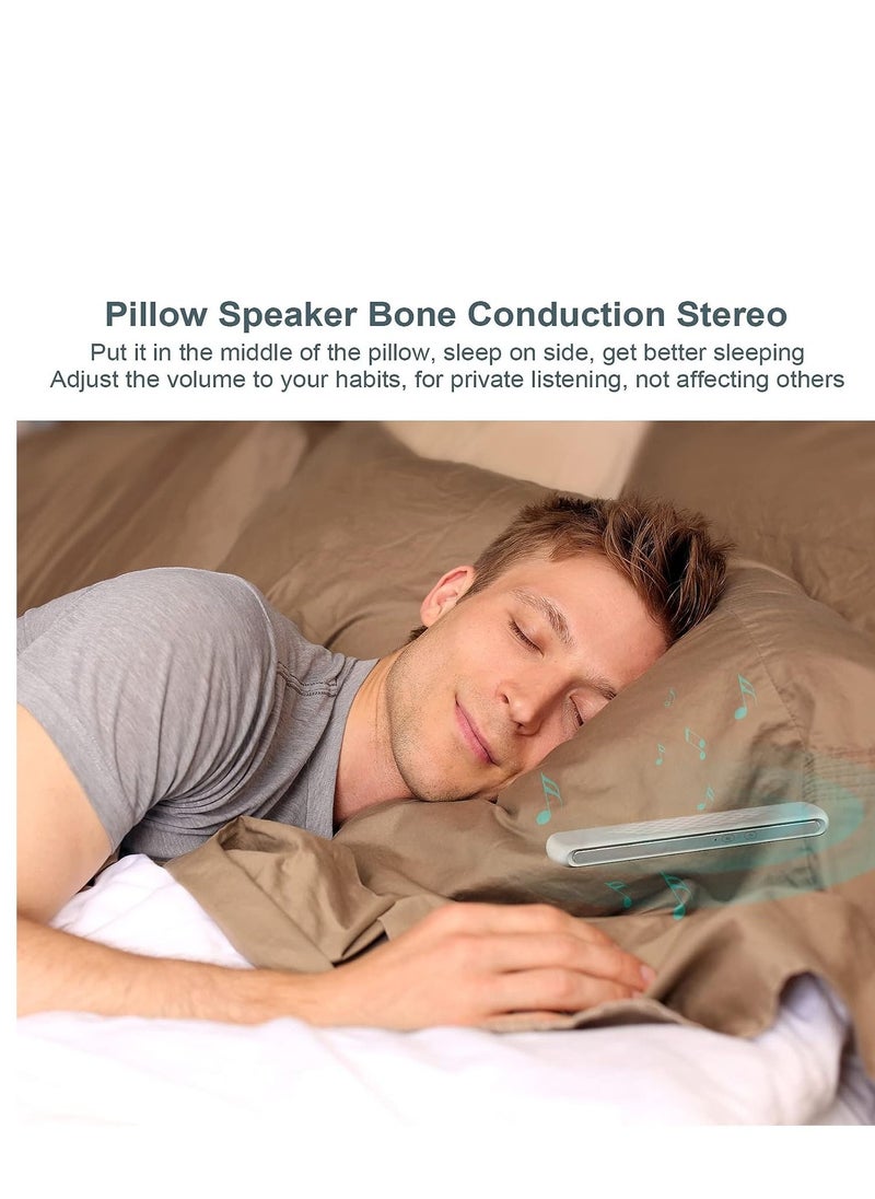 Generic - Pillow Speaker Bone Conduction Stereo Mini Portable Bluetooth Sleep Speaker Insomnia White Noise Machine For Deep Sleeping Side Sleepers（White） - Image 1