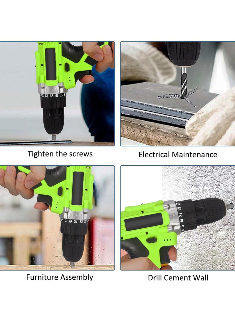 Generic - 21V Cordless Drill, Power Drill Set with 2 Batteries and Charger, Multifunctional Rechargeable Handheld Electric Screwdriver Electric Drill Drivers Built-in LED, with 2-Speed, 25 Torque Setting - Image 1