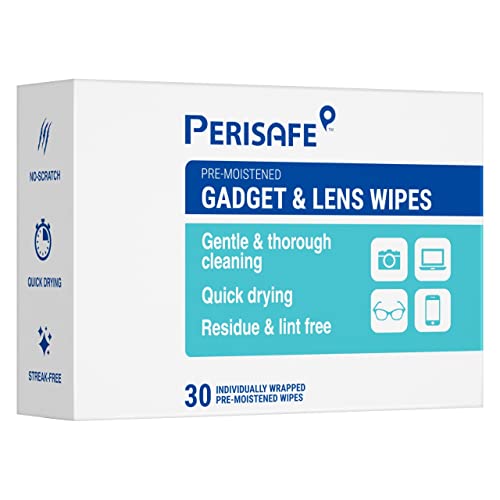Perisafe Pre-Moistened Gadget & Cleaning Wipes| Multi Purpose, Individually Packed | Lens Cleaner for Spectacles, Sunglasses, Camera Lens, Binoculars and Goggles|Pack of 30 Wipes - Image 1