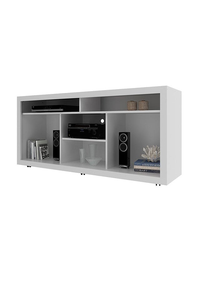 DANUBE HOME Zoyi Tv Cabinet Up To 55 Inches Entertainment Wall Tv Unit Wooden Tv Rack Stand Media Console Table For Living Room L 144x38x67 Cm White  - Image 4