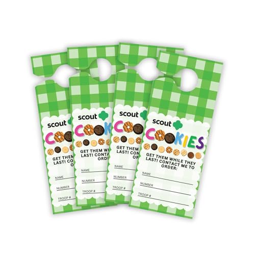Lashicorn Scout Cookies Sold Here Door Hangers 50 pk 35 x 85 Contact Me to Order with Name and Troop Number for Door to Door Cookie Sales - Image 1