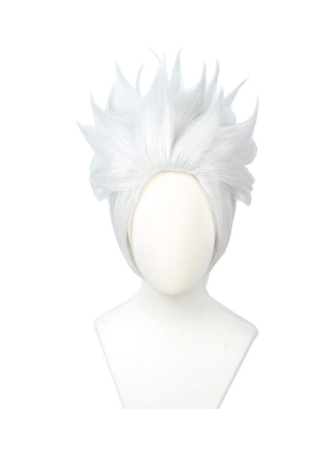 NIBEMINENT Short Layered Cosplay Wig White - Image 1