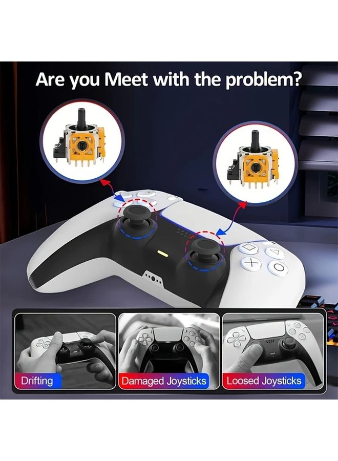 2 قطعة لعصا تحكم مزدوجة تعمل بتأثير هول لجهاز PS4 مع حساس، بديل للعصا التناظرية، هيكل متين من ABS، توصيل وتشغيل لأجهزة الألعاب، متوافقة مع الكمبيوتر الشخصي وPS4 وإكس بوكس ون وسيريس إس/إكس. - Image 5