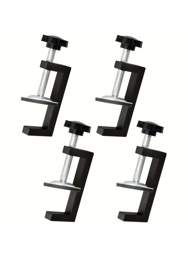 Black 4Pcs Adjustable T Track Clamps Aluminum Carbon Steel For Woodworking Welding - Image 1