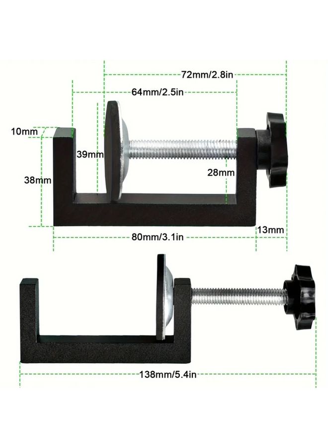 Black 4Pcs Adjustable T Track Clamps Aluminum Carbon Steel For Woodworking Welding - Image 4