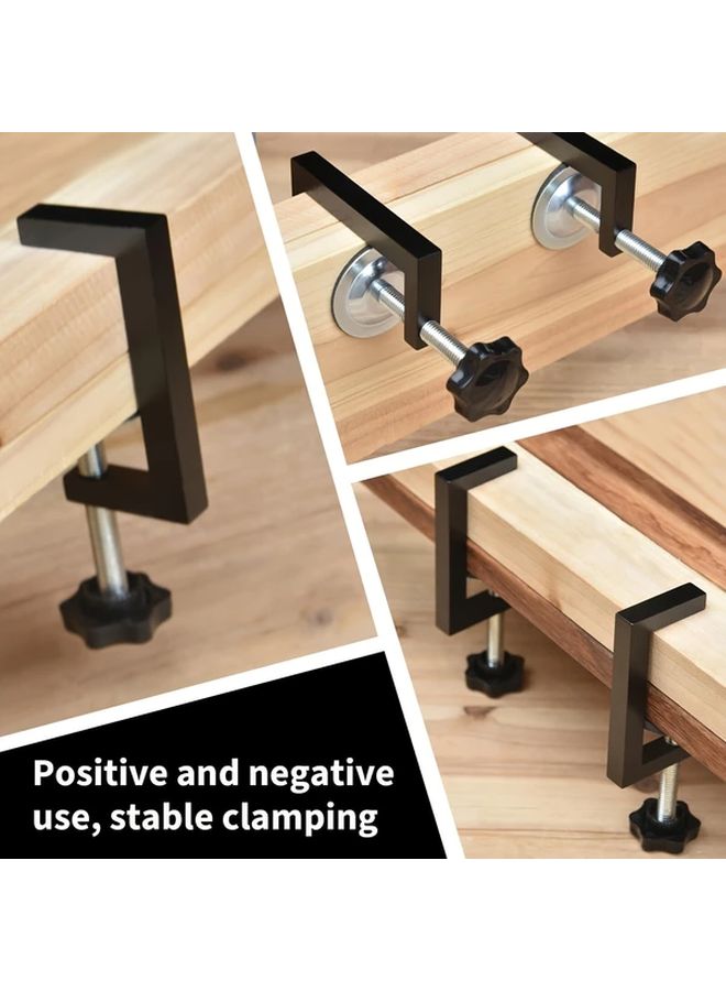 Black 4Pcs Adjustable T Track Clamps Aluminum Carbon Steel For Woodworking Welding - Image 5