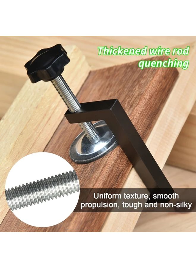 Black 4Pcs Adjustable T Track Clamps Aluminum Carbon Steel For Woodworking Welding - Image 2