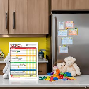 SHAPES ETC. 50 Sheets Child Organizer Job Chart 8.5inx11in Kids Reward Chart Chore Charts Teach Responsibility Positive Reinforcement Good Habits Daily Task Tracker Homeschool Parents USA Made - Image 5