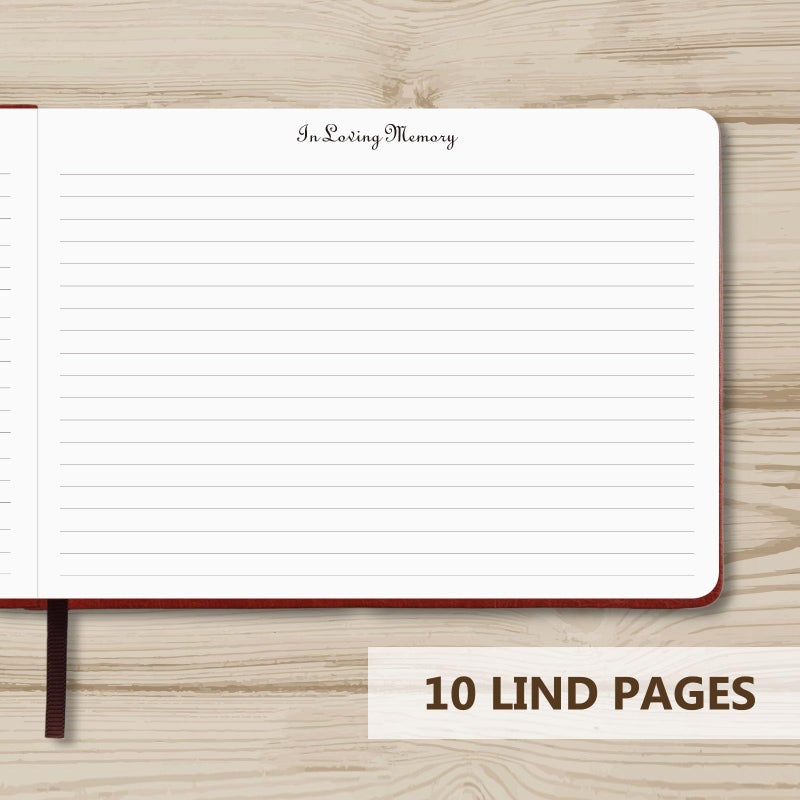 Tiankool Funeral Guest Book for Memorial Service - in Loving Memory Guest Book for Funeral Sign in - Celebration of Life Guest Book for Funeral Guest Registry-134 Pages,10" x 7",Hardcover,Brown - Image 5